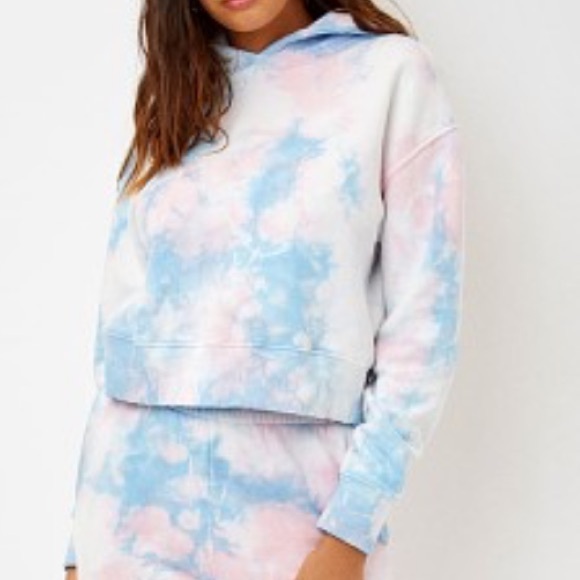 Frankies Bikinis Tie Dye Burl Cropped Sweatshirt - Picture 3 of 8